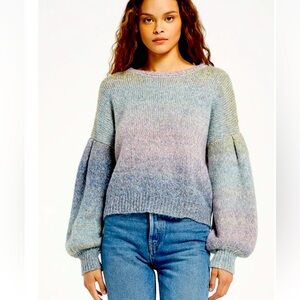 Z Supply Kersa Ombré Rainbow crew neck sweater. Size M